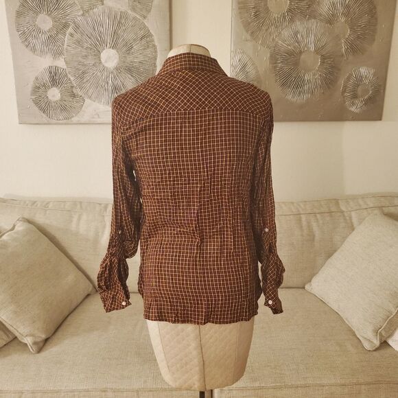 Tommy Hilfiger Plaid Utility Shirt size Small in Red/Yellow/Black - NEW - Picture 6 of 10